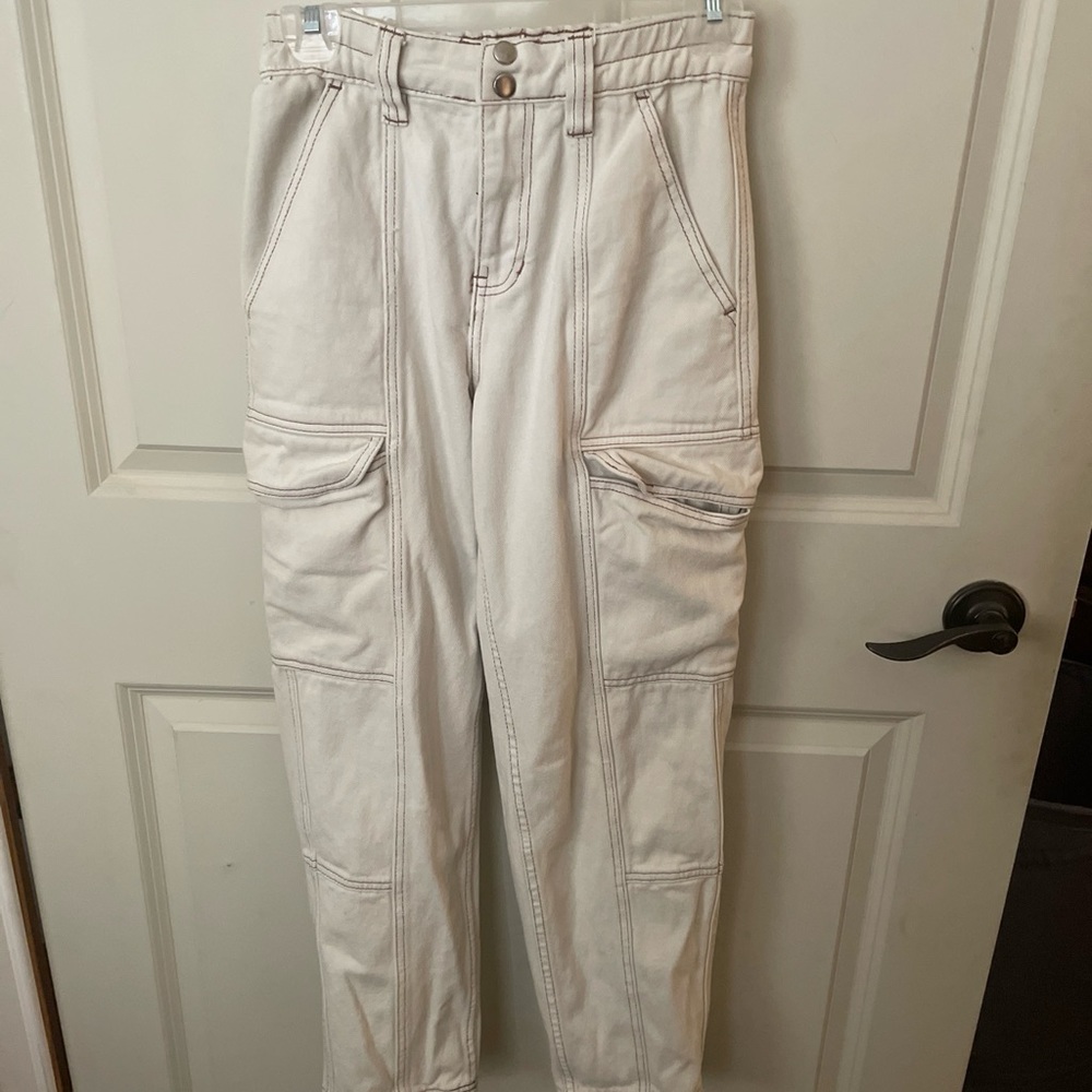 Pacsun Women’s Cargo Jeans Utility Pants Cream XS